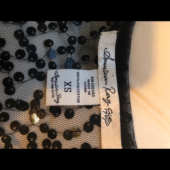 American Rag black sequin sparkly top. - Picture 7 of 8